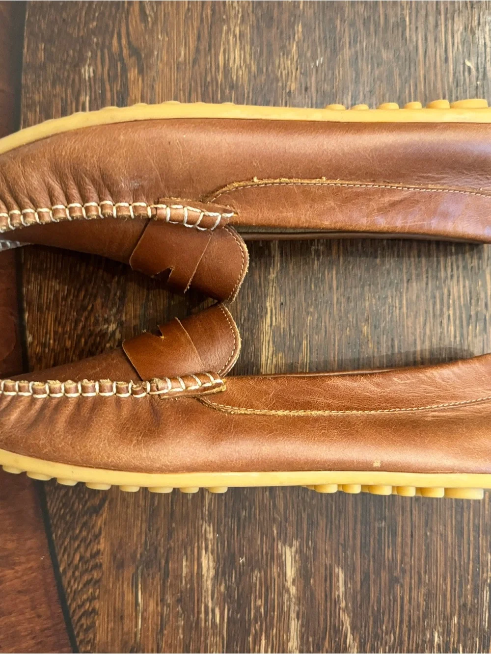Elephantito Tan Leather Penny Loafers